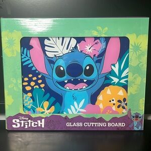 Disney stitch glass cutting board new in the box